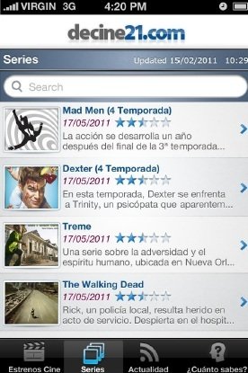 La aplicación exclusiva para iPhone desarrollada por Estrenos21 informa sobre los últimos lanzamientos sobre la gran pantalla 