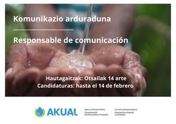 Se busca responsable de comunicación para el Programa AKUAL en Euskadi